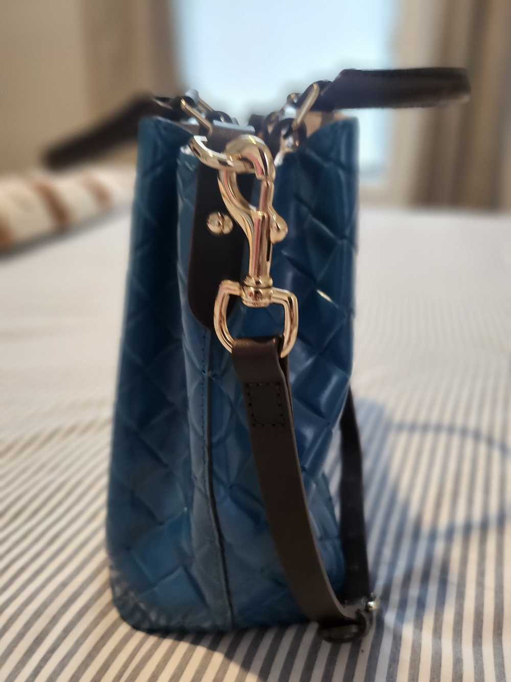 Dooney & Bourke Blue Woven Leather Shoulder Tote - Picture 8 of 9